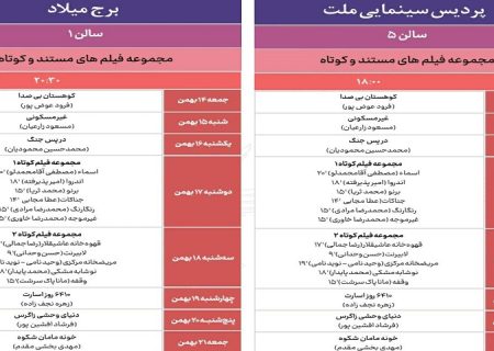 برنامه نمایش آثار کوتاه و مستندفیلم فجر۴۱منتشر شد