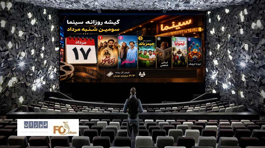 گیشه روزانه سینما، سومین شنبه مرداد، با فروش ۳/۳ میلیارد تومان سپری شد